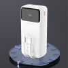 Powerbank 30000mAh ar iebūvētiem PD kabeļiem 22,5W - balts