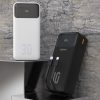 Powerbank 30000mAh ar iebūvētiem PD kabeļiem 22,5W - balts