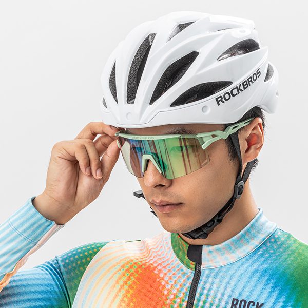 Fotohromās riteņbraukšanas brilles ar UV filtru un korektīvu ieliktni - zaļas