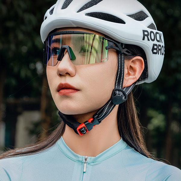 Fotohromās riteņbraukšanas brilles ar UV filtru un korektīvu ieliktni - zaļas