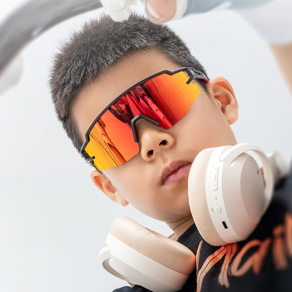 Polarizētas bērnu riteņbraukšanas brilles ar UV filtru - pelēkas