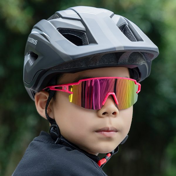 Polarizētas bērnu riteņbraukšanas brilles ar UV filtru - pelēkas