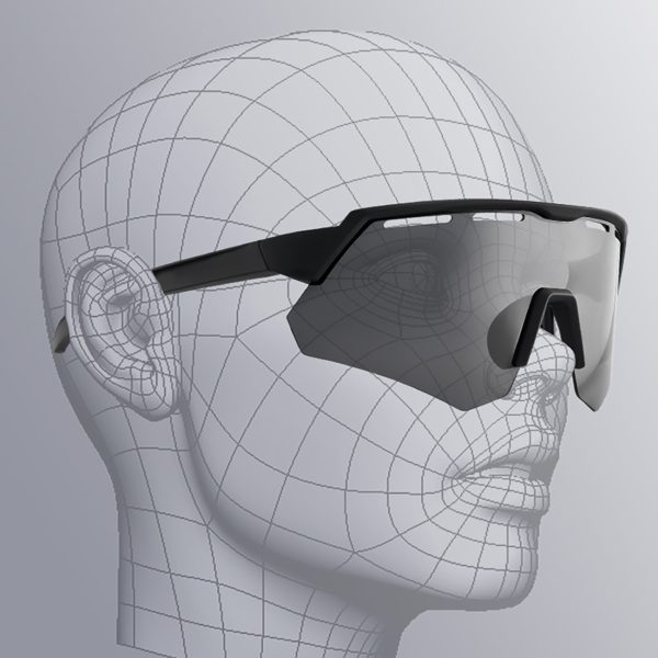 Polarizētas riteņbraukšanas brilles ar UV filtru un korektīvu ieliktni - pelēkas