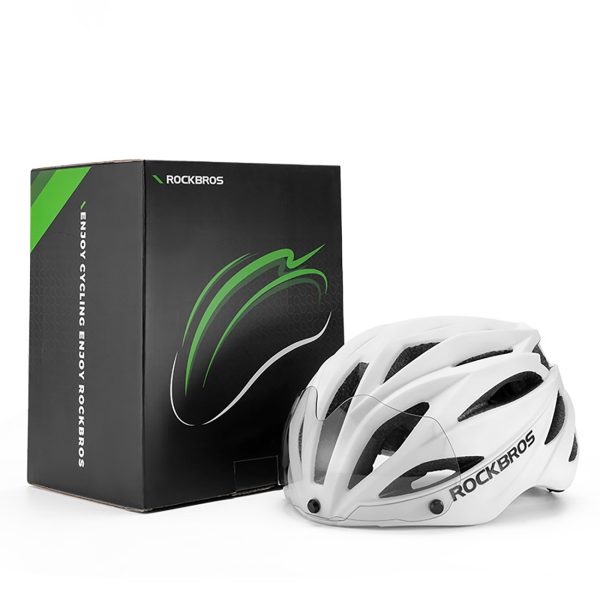 Unisex velosipēda ķivere ar noņemamu vizieri un UV filtra brillēm - melna