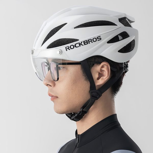 Unisex velosipēda ķivere ar noņemamu vizieri un UV filtra brillēm - brūna