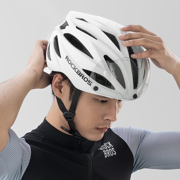 Unisex velosipēda ķivere ar noņemamu vizieri un UV filtra brillēm - brūna