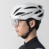 Unisex velosipēda ķivere ar noņemamu vizieri un UV filtra brillēm - balta