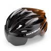 Unisex velosipēda ķivere ar noņemamu vizieri un UV filtra brillēm - melna un brūna