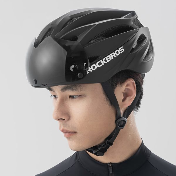 Unisex velosipēda ķivere ar noņemamu vizieri un UV filtra brillēm - melna un brūna