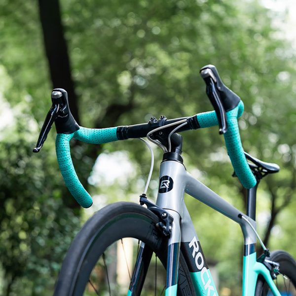 PU velosipēda stūres lente ar velūra rakstu - brūna