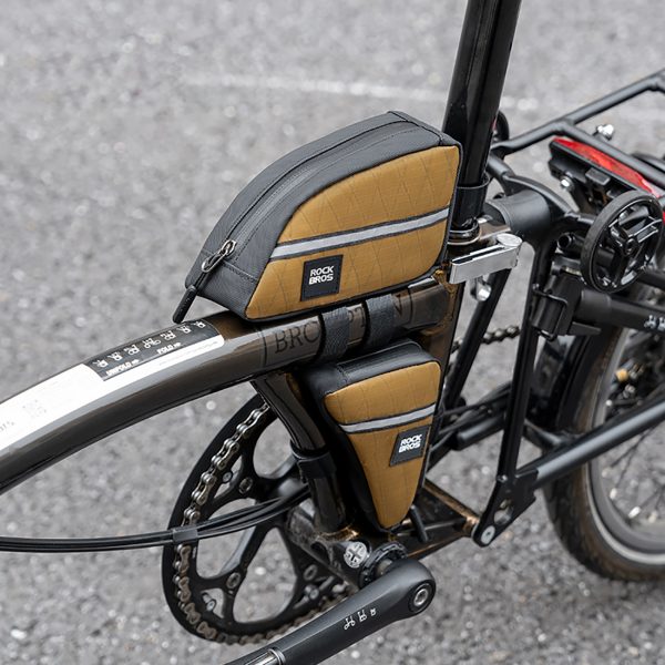 Trīsstūrveida velosipēda rāmja soma 0,3 l - brūna
