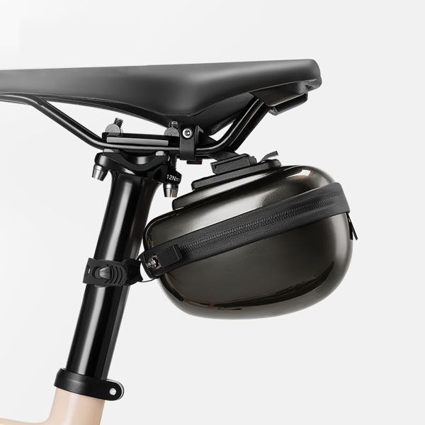 Stingra velosipēda soma, cieta apvalka sēdekļa soma, 0,4 l - melna