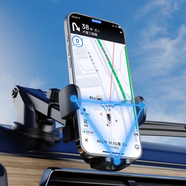F2N+ automašīnas viedtālruņa turētājs ar piesūcekni Gravity 360 grādi - melns