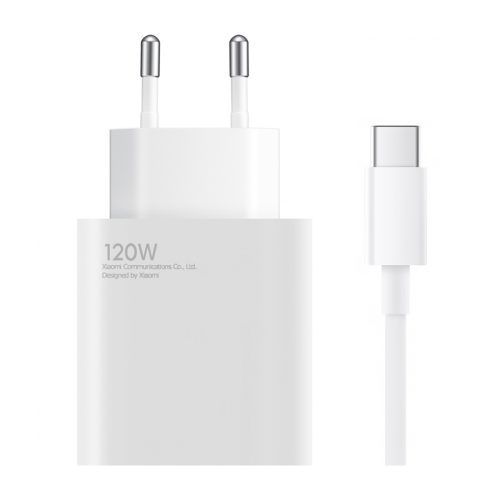 Xiaomi USB-A 120W 6A sienas lādētājs ar USB-C kabeli - balts