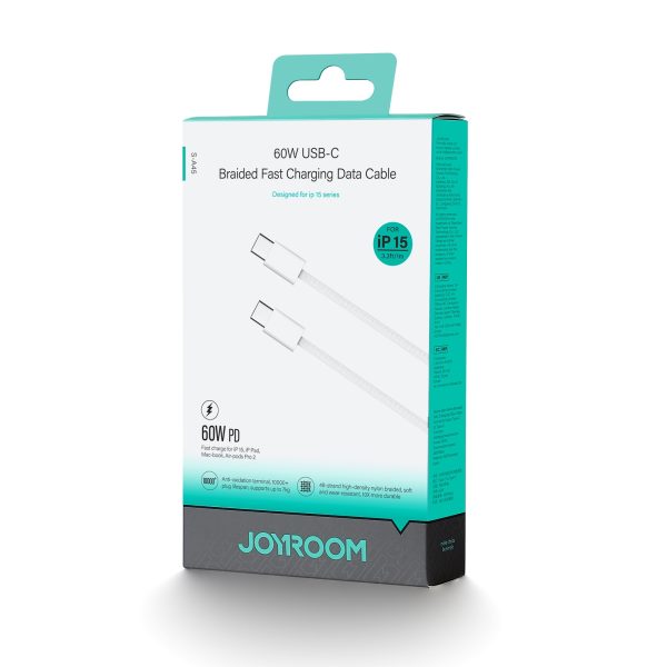 Ben sērijas USB-C 60W 1m kabelis - balts
