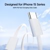 Ben sērijas USB-C 60W 1m kabelis - balts