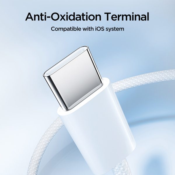 Ben sērijas USB-C 60W 1m kabelis - balts
