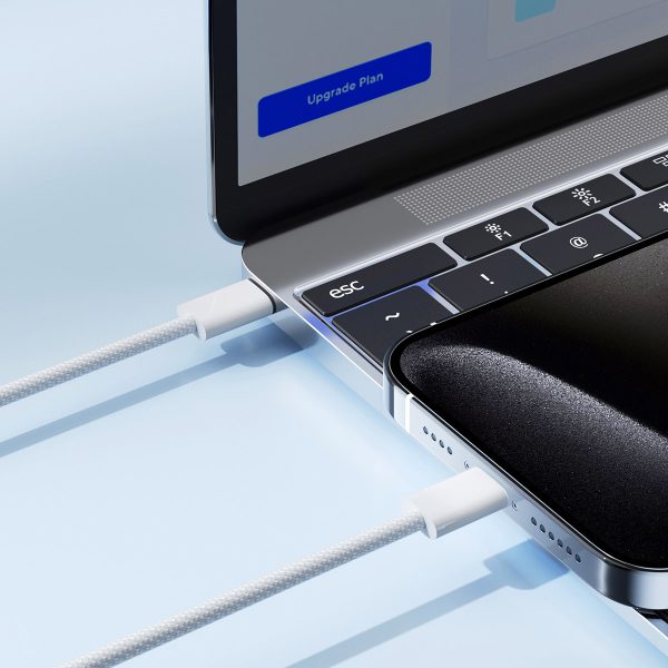 Ben sērijas USB-C 60W 1m kabelis - balts