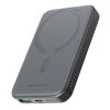 Induktīvā pārnēsājamā uzlādes ierīce 5000mAh USB-A USB-C 20W ar USB-C kabeli - melna