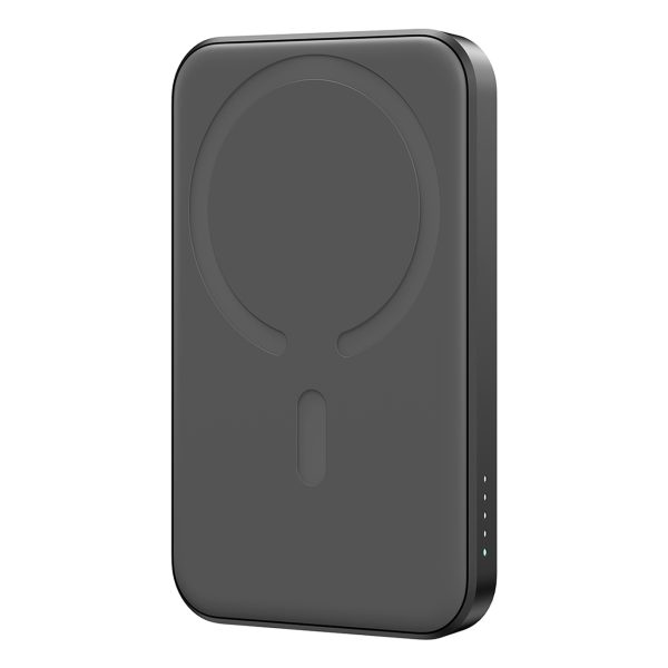 Induktīvā pārnēsājamā uzlādes ierīce 5000mAh USB-A USB-C 20W ar USB-C kabeli - melna
