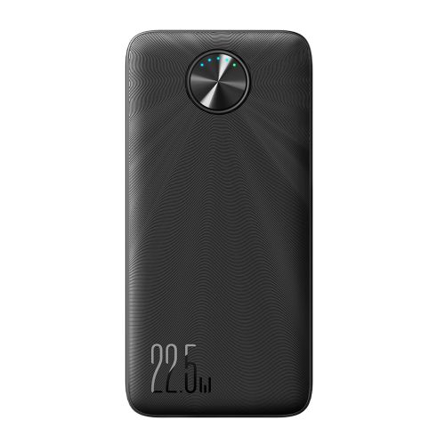 Powerbank 20000mAh USB-C USB-A 22.5W - melns