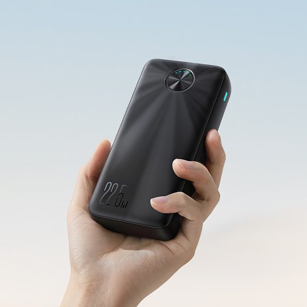 Powerbank 20000mAh USB-C USB-A 22.5W - melns