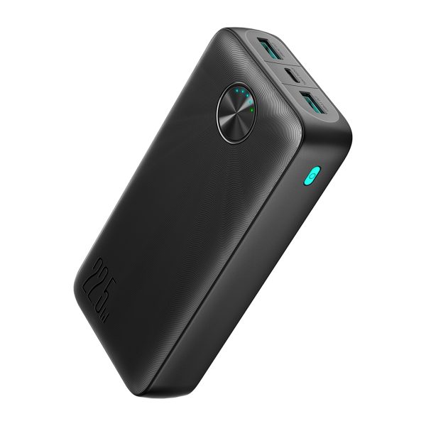 Powerbank 20000mAh USB-C USB-A 22.5W - melns