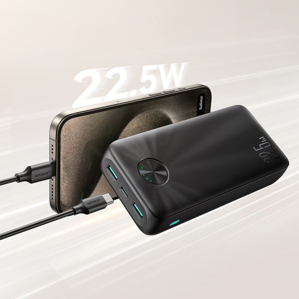 Powerbank 20000mAh USB-C USB-A 22.5W - melns