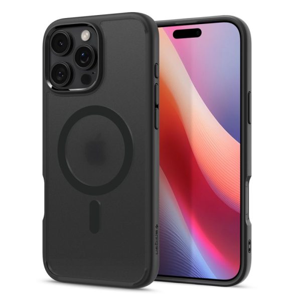 iPhone 16 Pro Max Ultra Hybrid Mag vāciņš ar MagSafe tehnoloģiju — melns