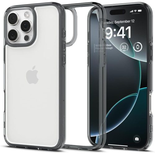 iPhone 16 Pro Max Ultra Hybrid vāciņš - caurspīdīgi pelēks