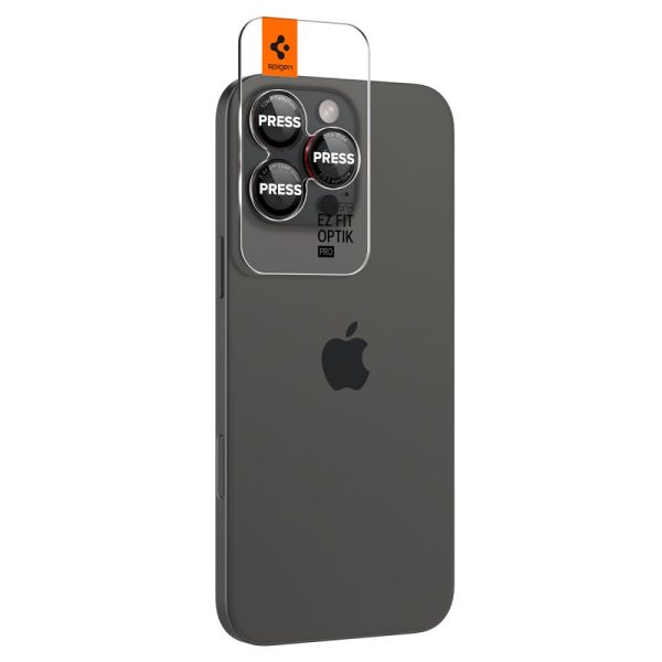 Rūdīts stikls iPhone 14 Pro/Pro Max/15 Pro/Pro Max/16 Pro/16 Pro Max kamerai - melns ar sarkanu malu