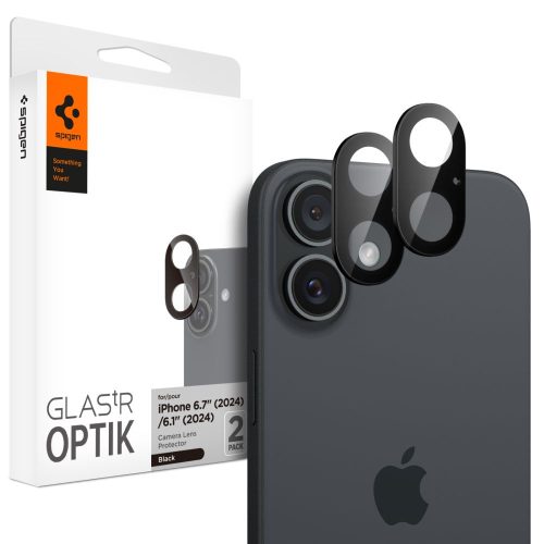 iPhone 16 / 16 PLUS kameras stikls, melns - 2 gab.
