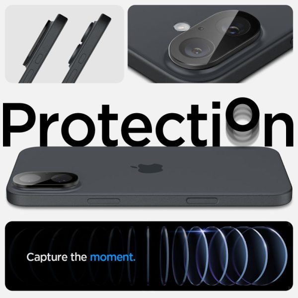 iPhone 16 / 16 PLUS kameras stikls, melns - 2 gab.