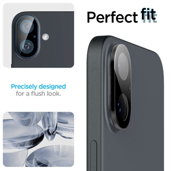 iPhone 16 / 16 PLUS kameras stikls, melns - 2 gab.