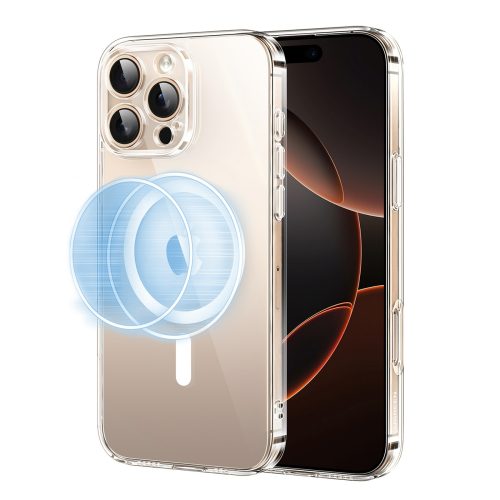 iPhone 16 Pro elegants, caurspīdīgs magnētiskais maciņš ar MagSafe tehnoloģiju — caurspīdīgs
