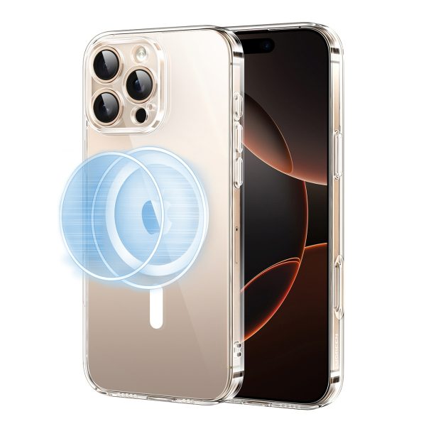 iPhone 16 Pro elegants, caurspīdīgs magnētiskais maciņš ar MagSafe tehnoloģiju — caurspīdīgs