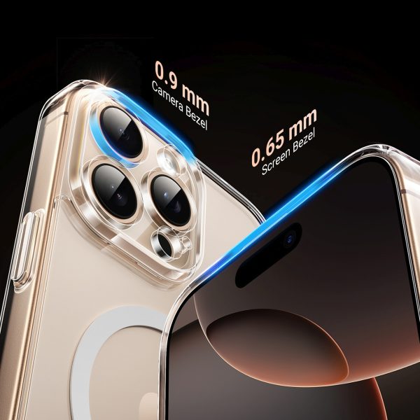 iPhone 16 Pro elegants, caurspīdīgs magnētiskais maciņš ar MagSafe tehnoloģiju — caurspīdīgs