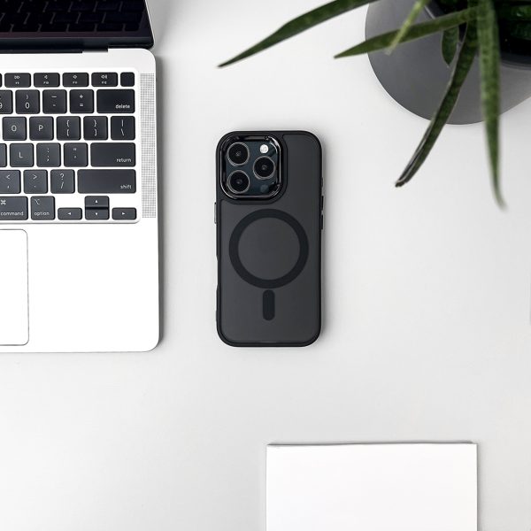 Samsung Galaxy S24 FE mirdzošs maciņš MagSafe aizsargvāciņš - melns ar mirdzumiem