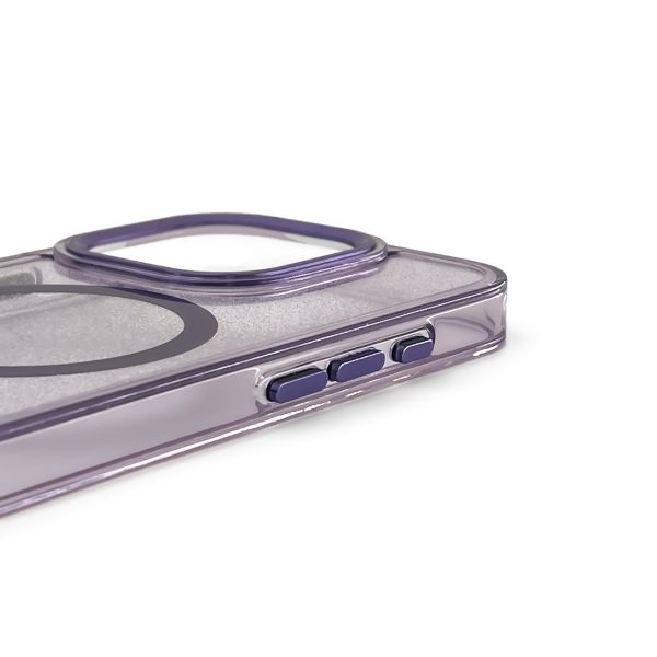 Samsung Galaxy S24 FE mirdzošs maciņš MagSafe aizsargvāciņš - violets ar mirdzumiem