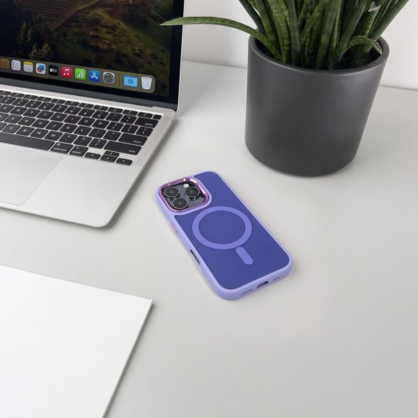 Samsung Galaxy S24 FE modes maciņš ar MagSafe tehnoloģiju - violets
