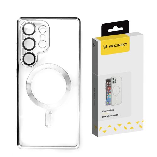 Etui pokrowiec na Samsung Galaxy S24 FE Electroplated Magsafe - srebrne