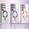 Etui pokrowiec na Samsung Galaxy S24 FE Electroplated Magsafe - srebrne