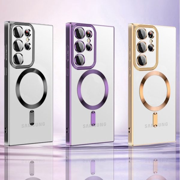 Etui pokrowiec na Samsung Galaxy S24 FE Electroplated Magsafe - srebrne