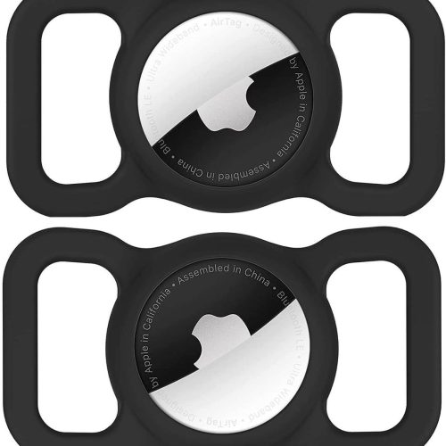 Etui na lokalizator Apple AirTag silikonowe na obrożę psa lub kota - czarne