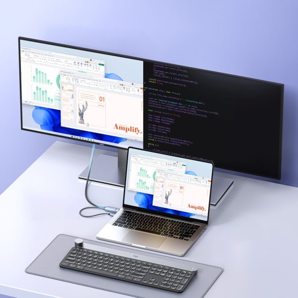 HDMI - DisplayPort 4K 60Hz virziena kabelis 2m - pelēks