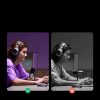 Mikrofon stojący na biurko USB-A RGB LED - srebrny