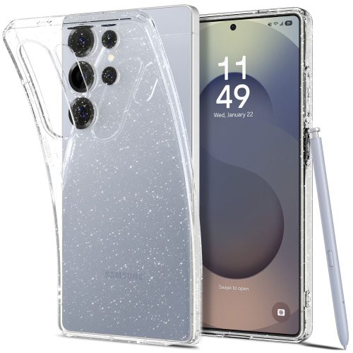 Etui pokrowiec na Samsung Galaxy S25 Ultra Liquid Crystal - przezroczysto-brokatowe
