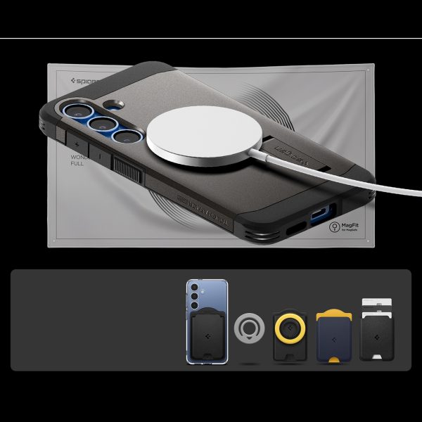 Samsung Galaxy S25+ Tough Armor MagSafe maciņš-pārvalks - pelēks