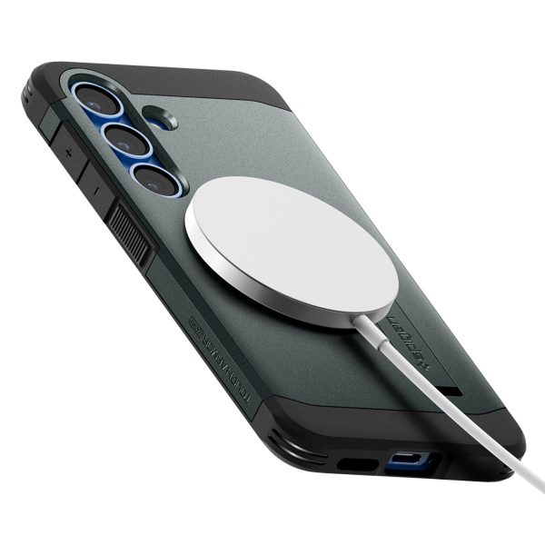 Samsung Galaxy S25+ Tough Armor MagSafe maciņš-pārvalks - zaļš