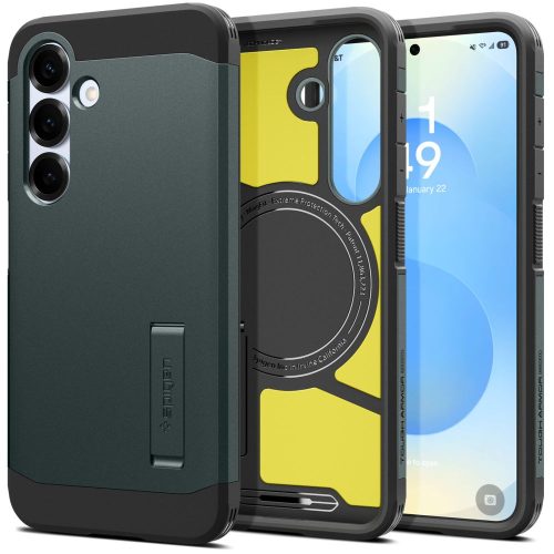 Samsung Galaxy S25+ Tough Armor MagSafe maciņš-pārvalks - zaļš